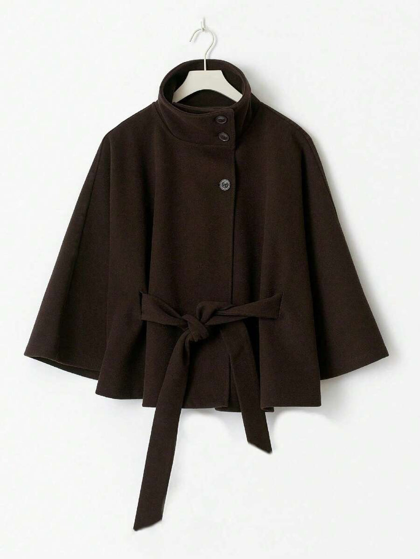 Elegant Hooded Wool Coat - 9