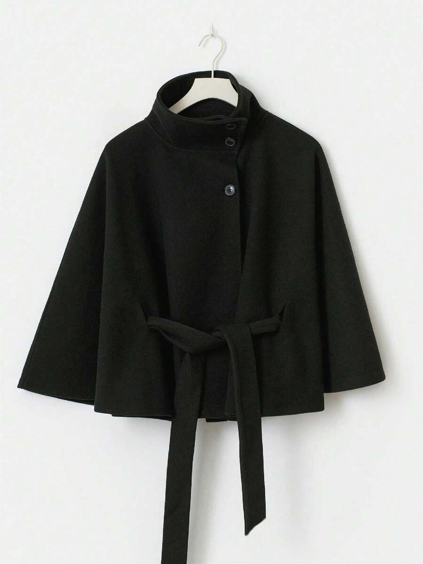 Elegant Hooded Wool Coat - 5