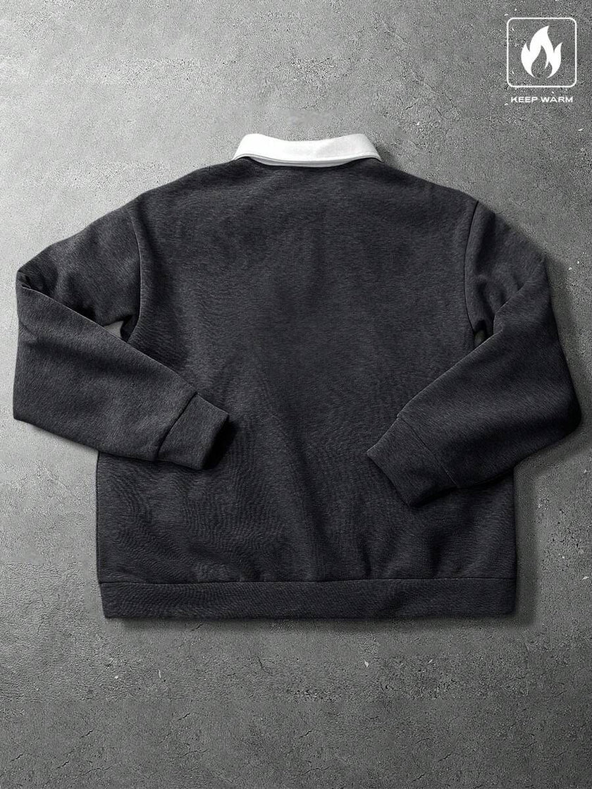 Loose Fit Polo Neck Sweatshirt - 45