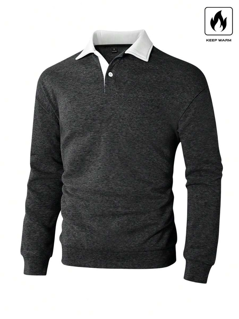 Loose Fit Polo Neck Sweatshirt - 44