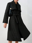Quilted Long Puffer Coat Black - 13