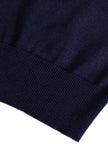 Solid V-Neck Sweater Navy - 31