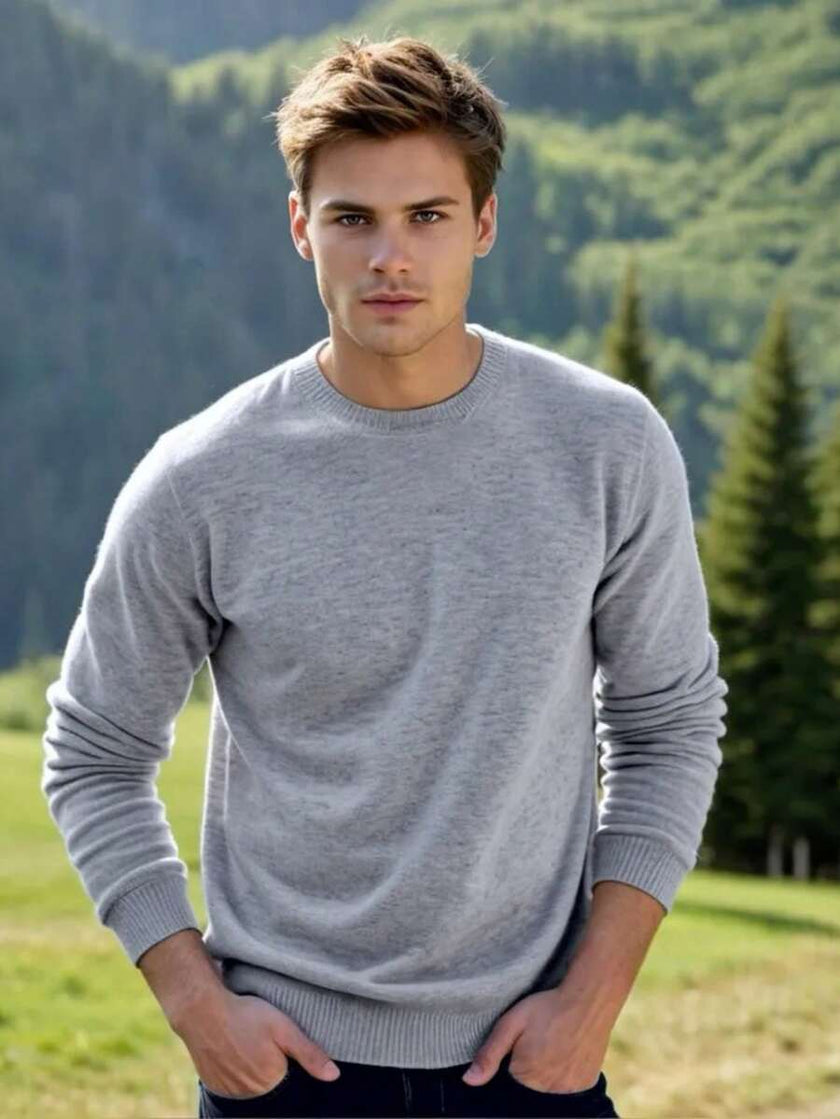 Solid V-Neck Sweater Navy - 24