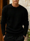 Solid V-Neck Sweater Navy - 19