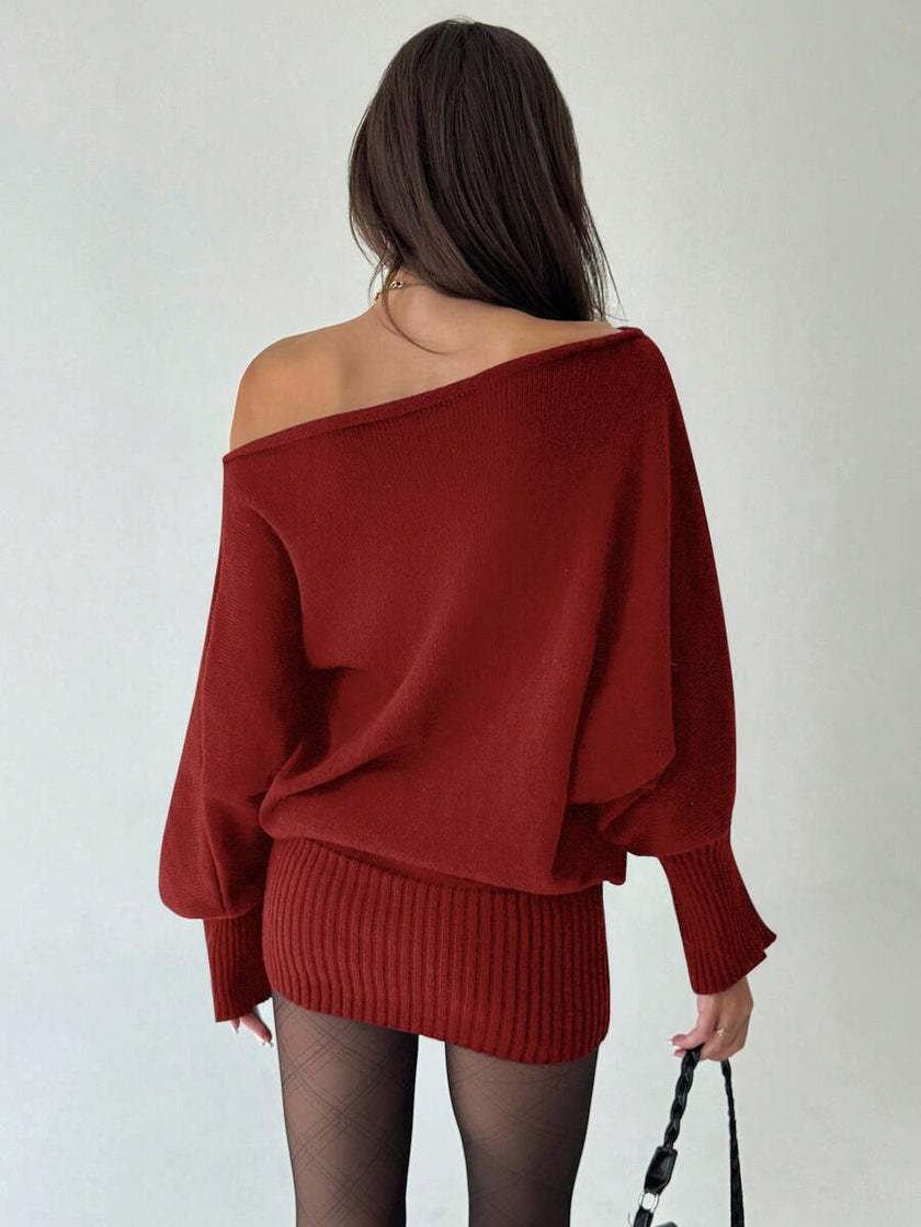 Ava – Winter Dress Women’s Stylish Asymmetric Sweater Dress | Casual - 30