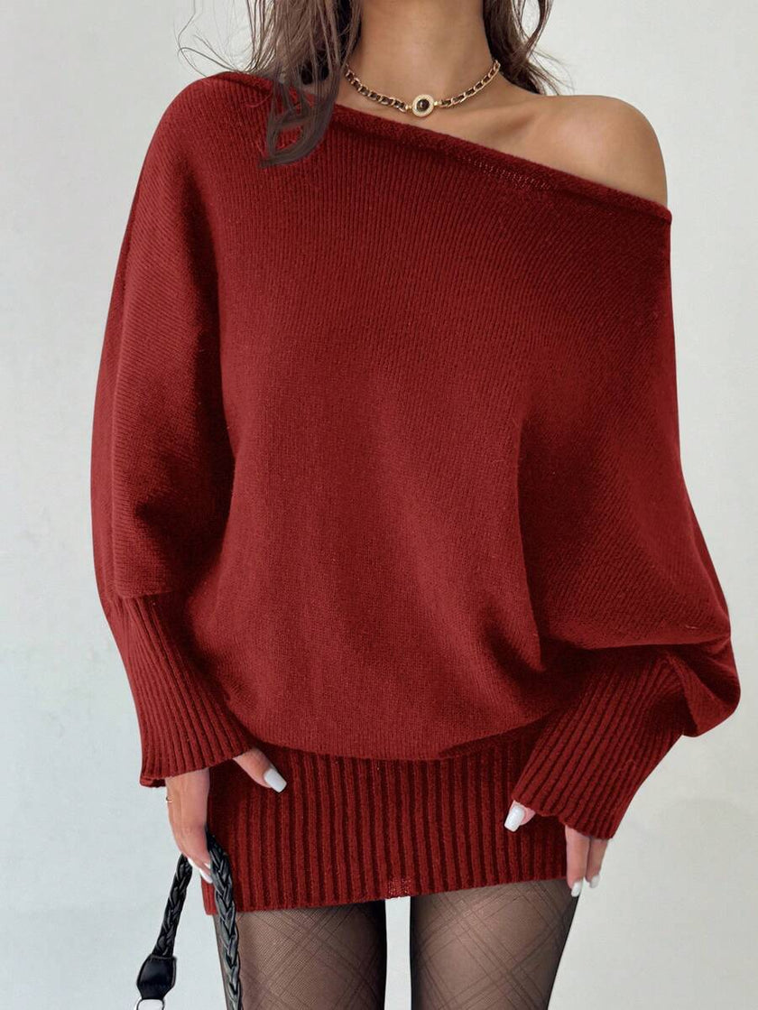 Ava – Winter Dress Women’s Stylish Asymmetric Sweater Dress | Casual - 32