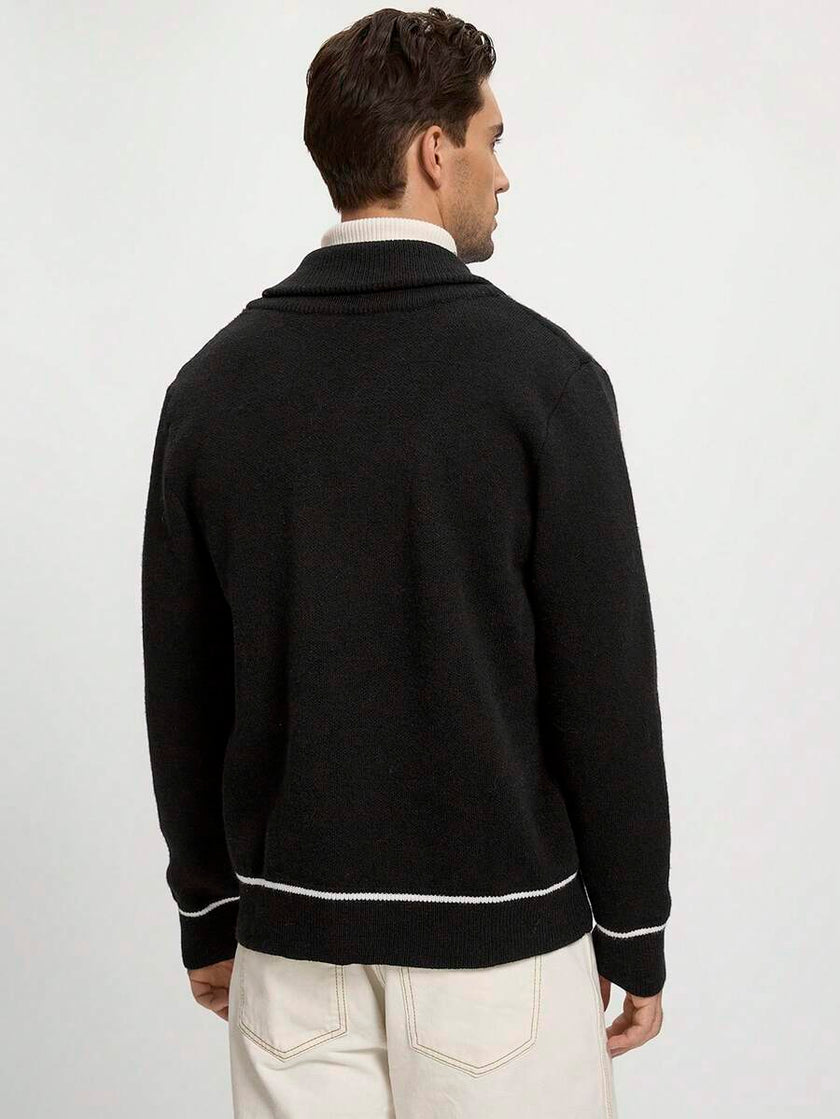 Black Embroidered Cardigan - 28