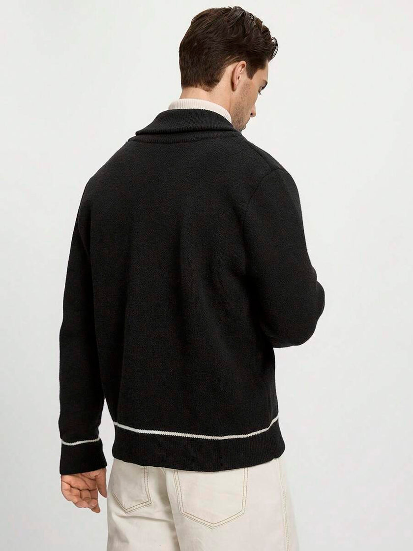 Black Embroidered Cardigan - 31