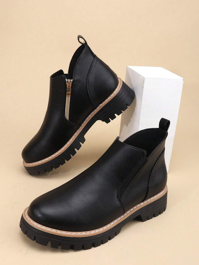 Classic Black Ankle Boots Velvet - 57