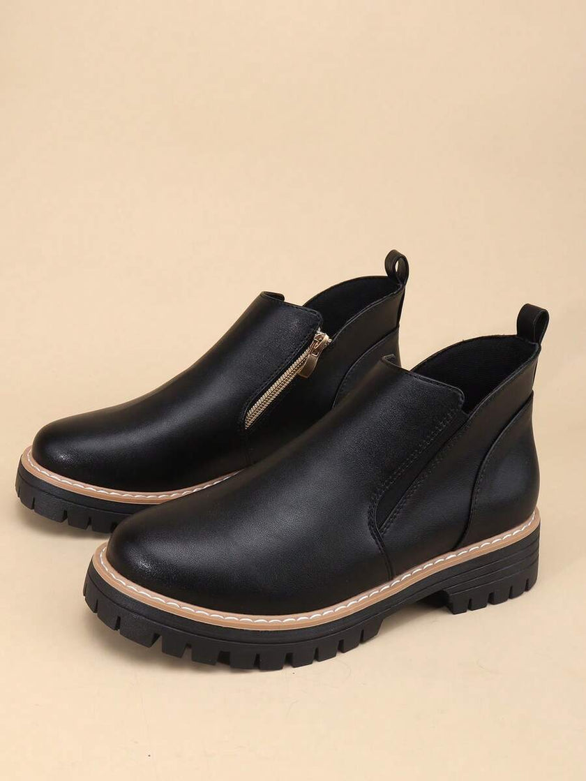 Classic Black Ankle Boots Velvet - 58