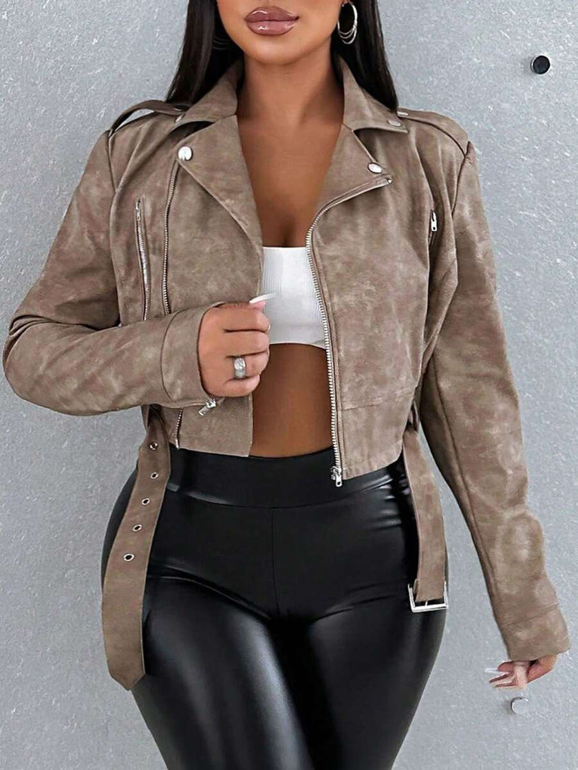 Retro Leather Short Jacket - 29
