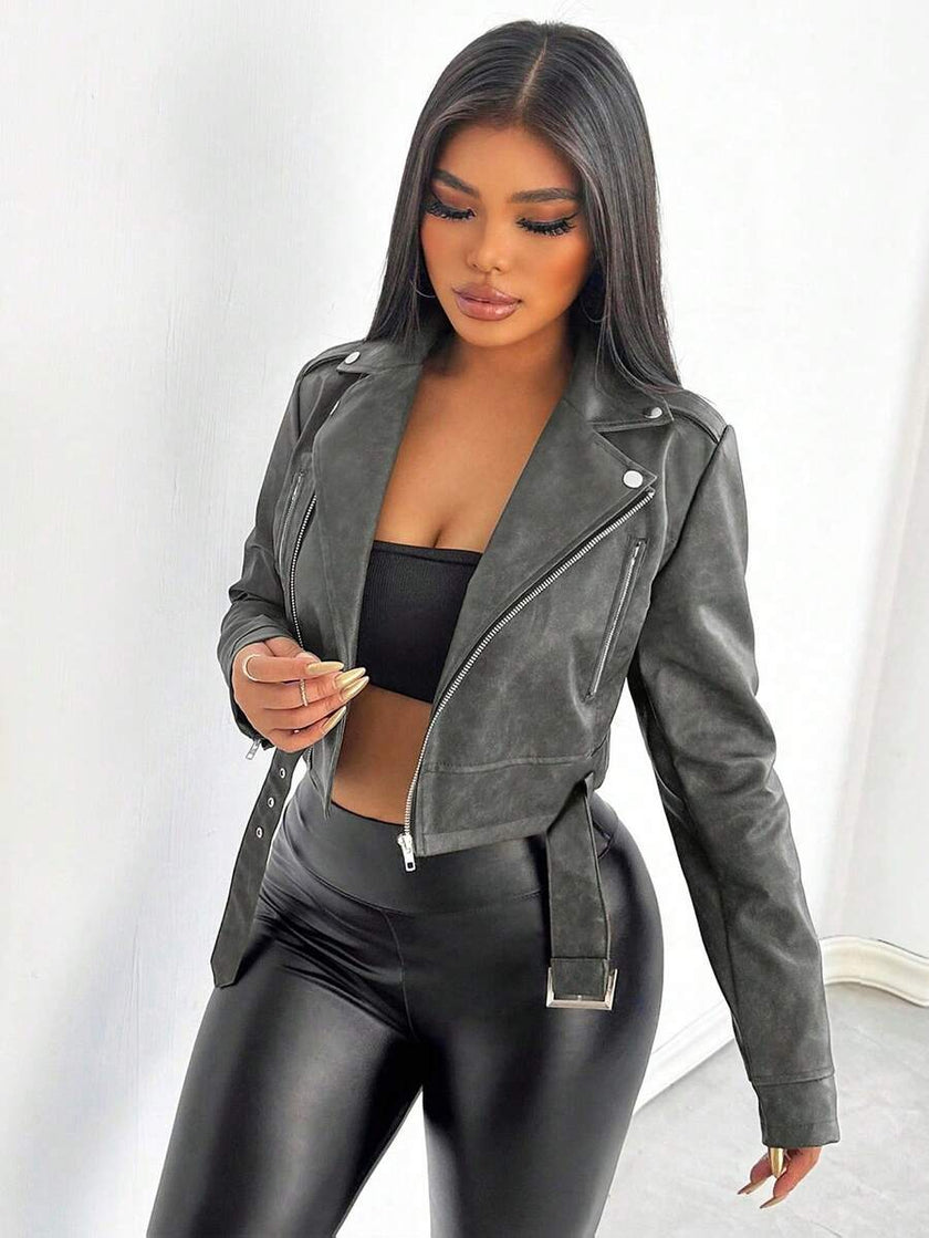 Retro Leather Short Jacket - 18