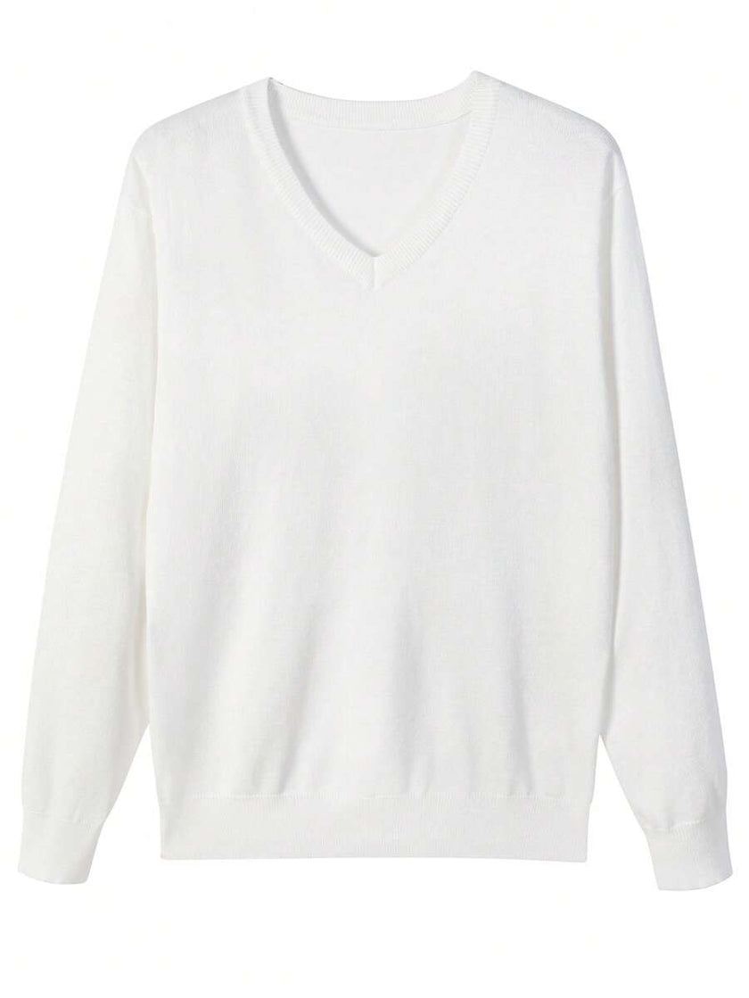 Classic White Pullover Sweater - 15