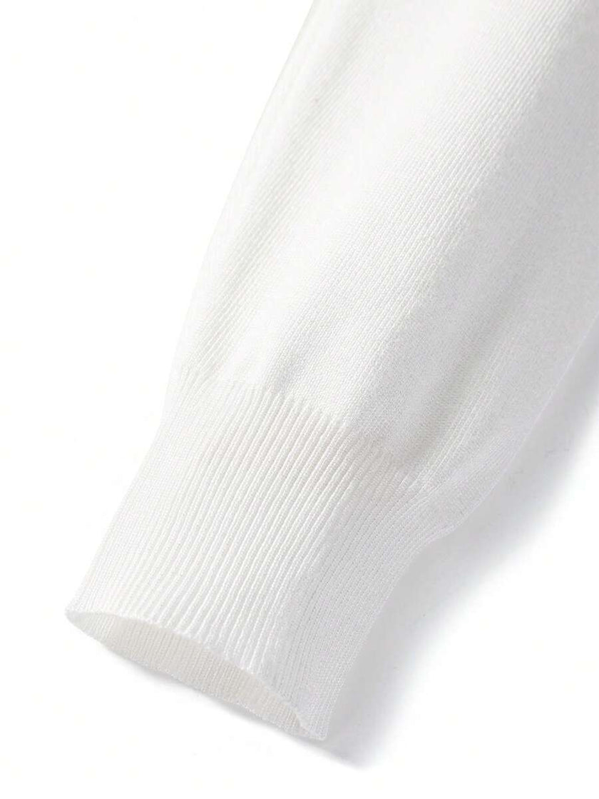 Classic White Pullover Sweater - 19