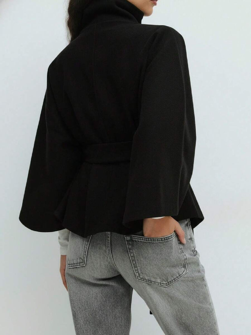 Elegant Hooded Wool Coat - 3