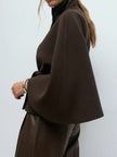 Elegant Hooded Wool Coat - 7