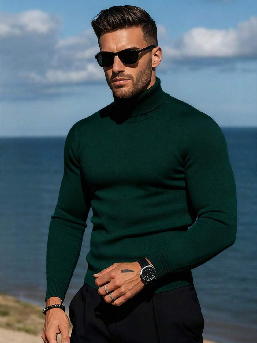 High Neck Knit Sweater White - 59