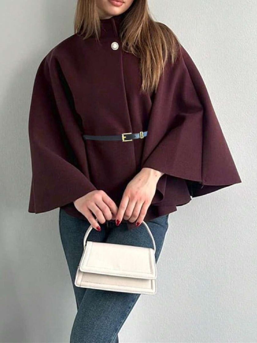 Elegant Woolen Coat Black - 43