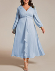 FJØRNA women's midi dress two-piece set with fitted top and flowing skirt, stylish and comfortable for daily wear