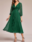 FJØRNA women's midi dress two-piece set with fitted top and flowing skirt, stylish and comfortable for casual wear