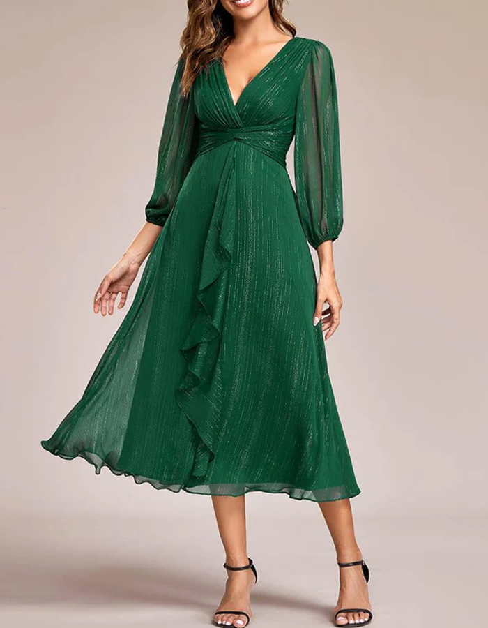 FJØRNA women's midi dress two-piece set with fitted top and flowing skirt, stylish and comfortable for casual wear