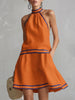 Orange Linen Sleeveless Mini Elegant Dress Elegant | Evening Dress