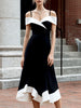 FJØRNA long sleeve sculpted waist bodycon maxi dress featuring a fitted silhouette and sleek design, shown on a model in the image.