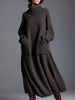 Brown Knit Maxi Dress For Women