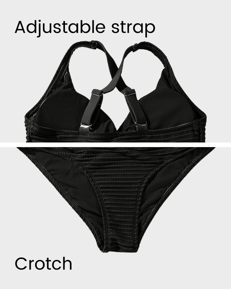 Women's FJØRNA bikini set featuring a flattering fit, with a top and bottom in vibrant swimwear fabric, perfect for beachwear.