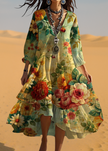 FJØRNA Rebecca Aporta Glamour Boho wedding guest dress, casual wedding dress with flowing fabric and bohemian style details.