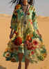 FJØRNA Rebecca Aporta Glamour Boho wedding guest dress, casual wedding dress with flowing fabric and bohemian style details.