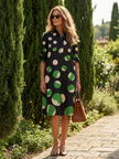 FJØRNA women's summer dress with polka dots and pockets, casual style, lightweight fabric, sleeveless, perfect for warm weather.