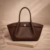 FJØRNA leather medium work tote bag with sturdy handles and spacious interior, ideal for daily office or travel use.