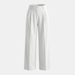FJØRNA women's high waist wide-leg tailored trousers, shown in a neutral color, with a relaxed fit and pleated front.