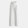 FJØRNA women's high waist wide-leg tailored trousers, shown in a neutral color, with a relaxed fit and pleated front.