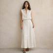 FJØRNA women's linen sleeveless co-ord set featuring a relaxed fit top and matching pants, ideal for casual summer wear.