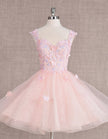 Mint green sleeveless tulle cocktail dress for women by FJØRNA, featuring a fitted bodice and flowing skirt.