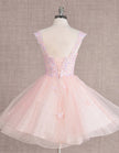 Mint green FJØRNA sleeveless tulle cocktail dress for women with a fitted bodice and flowing skirt.