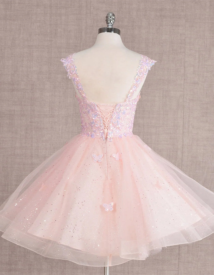 Mint green FJØRNA sleeveless tulle cocktail dress for women with a fitted bodice and flowing skirt.