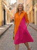 FJØRNA women's summer dress with pockets, flowy fabric, and a relaxed fit suitable for warm weather.