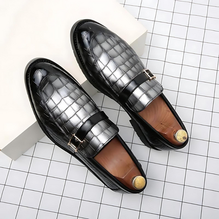 Julius | Premium Crocodile-Embossed Leather Loafers for Men