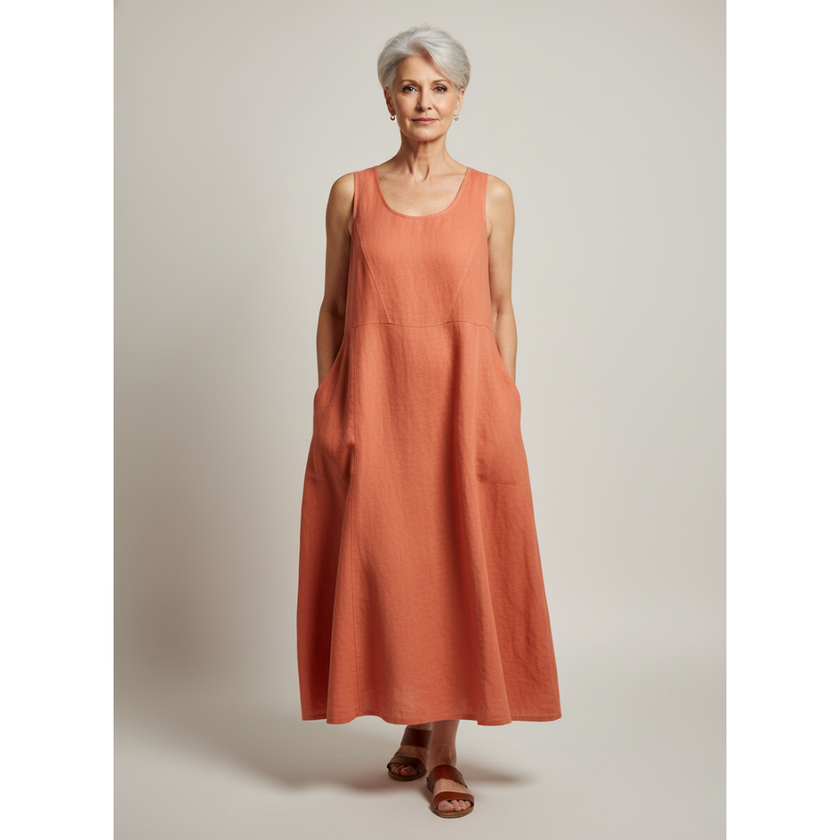 Zara | Women’s Linen Dress White Relaxed Fit Summer Style