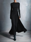 Flowy summer maxi dress for women by FJØRNA, featuring a wrap design and lightweight fabric, perfect for warm weather.
