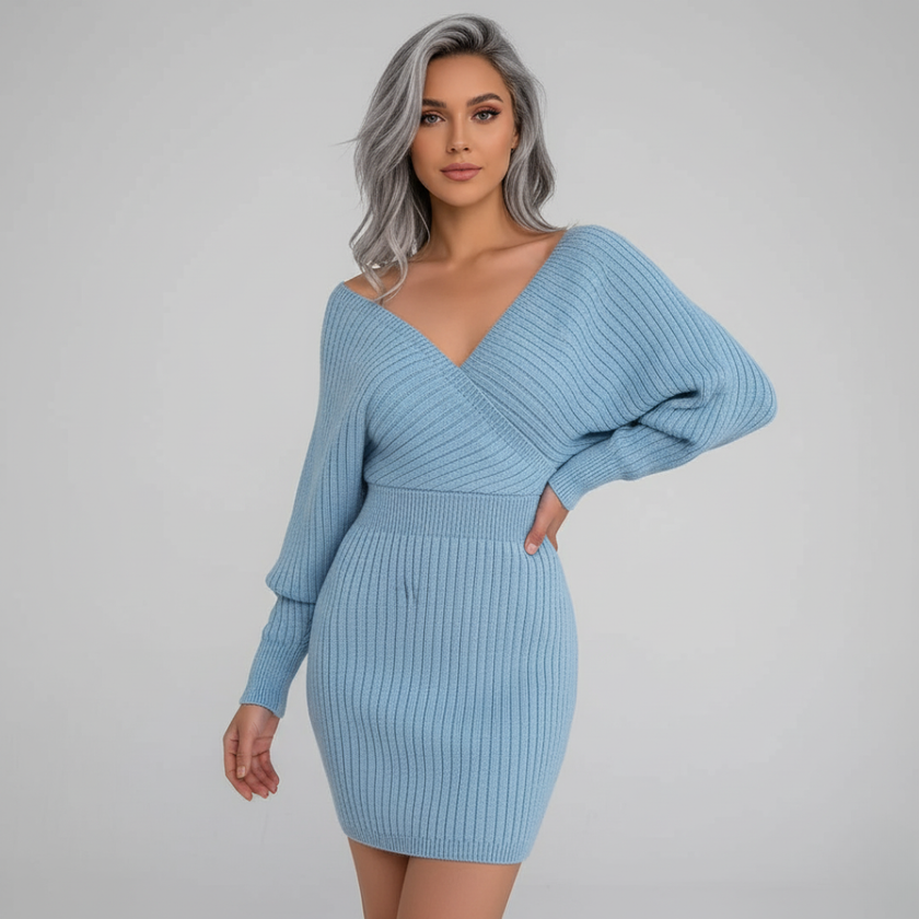 Sophie – Winter Dress Women’s - Elegant/Slim Fit | Mini Dress