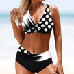 FJØRNA women's bikini set with wrap top, featuring a stylish swimwear design perfect for beach or poolside lounging.