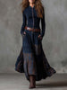 Suede Patchwork Maxi Dress For Women