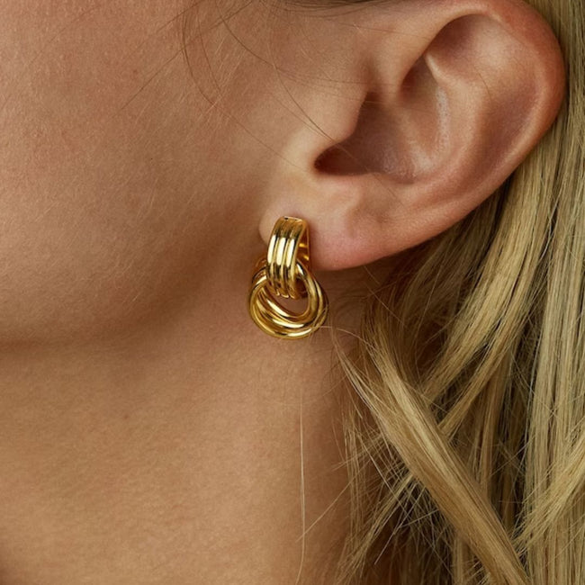 Sophie | Waterproof 18K Gold Layered Hoop Earrings