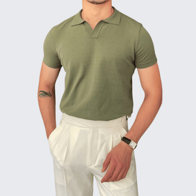 James - OLD MONEY V Collar Polo Shirt