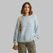 Women's Braided Trim Crewneck Sweater