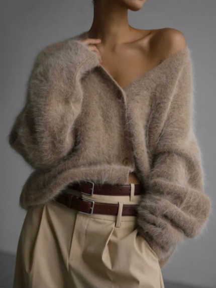 Elegant Button-Detail Cashmere Cardigan